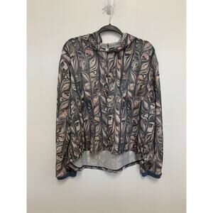 The Free Yoga Mesh Long Sleeve Stretch Hoodie with Cut Outs Size Small